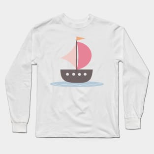 Pink boat Long Sleeve T-Shirt